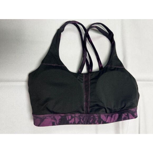 LULULEMON Shibori Energy Bra Darkest Magenta Black Tie Dye, Sz 8 - Picture 3 of 8